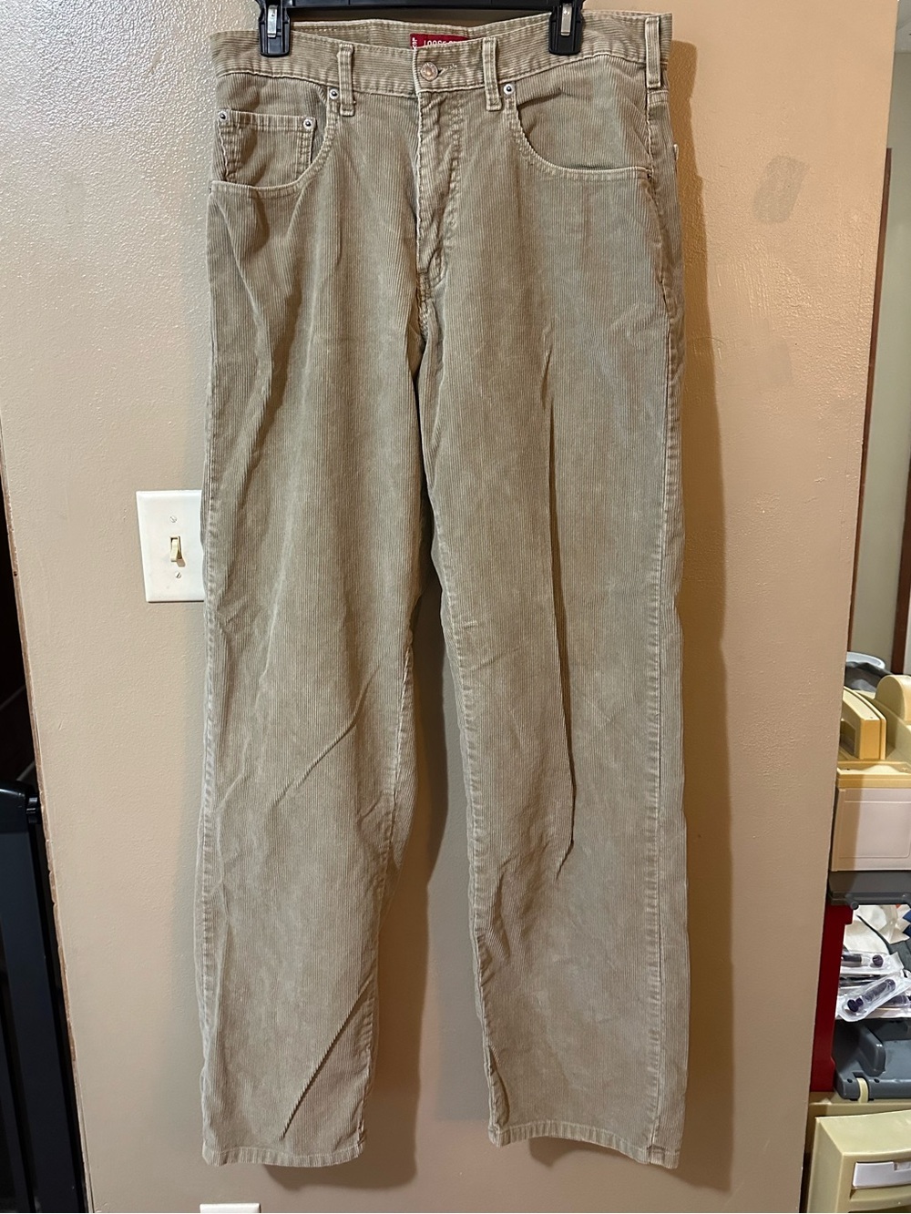 Levi’s 569 Loose Straight Corduroy Pants Grey Beige W32 L36 Y2K Skater Vtg Tall